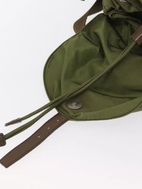 PRADA Backpack Nylon Green Silver Auth 166315 main image 16